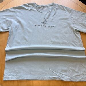 Tell Your Dog I Said Hi Dog Lover Graphic Tee Light Blue Minimalist Dog Tee